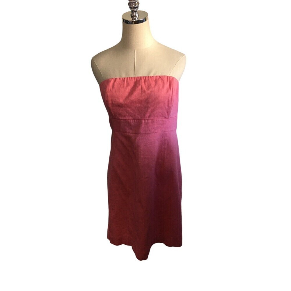 Vineyard Vines Dress Women's Size 10 Pink Cotton Blend Otilt Carolyn Strapless